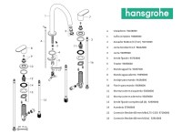 RECAMBIOS BATERIA AMERICANA LAVABO VERNIS BLEND HANSGROHE